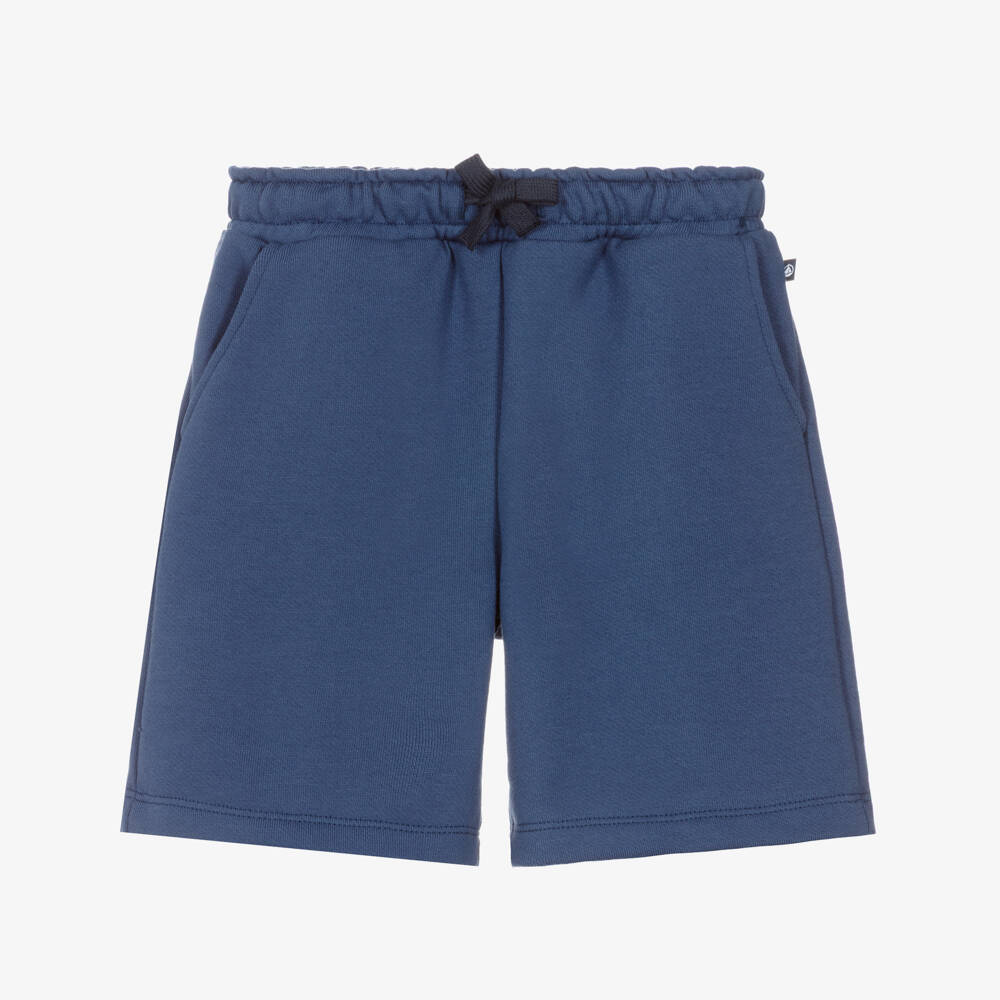 Petit Bateau-Boys Blue Organic Cotton Jersey Shorts | Childrensalon