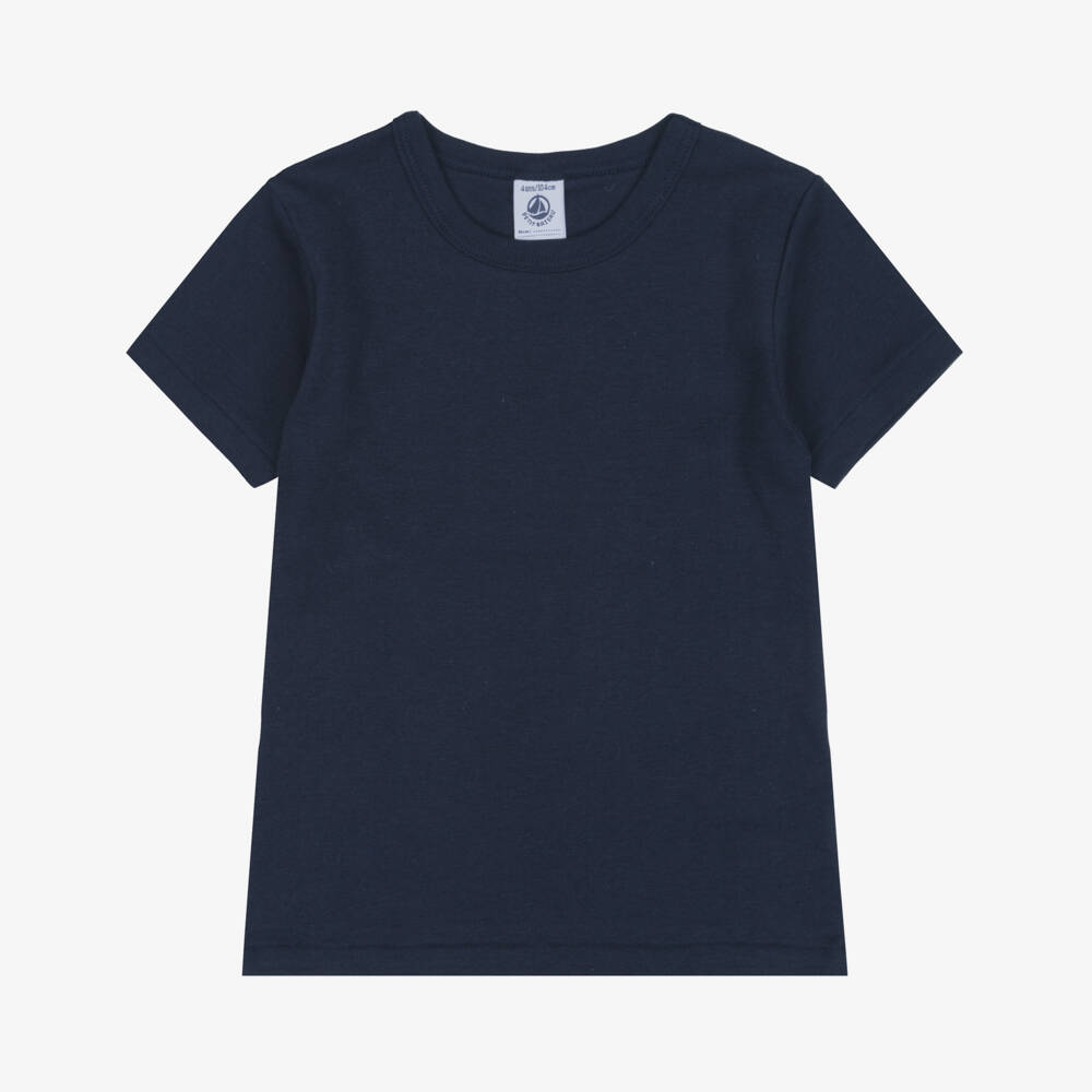 Petit Bateau-Boys Blue Organic Cotton Tops (3 Pack) | Childrensalon
