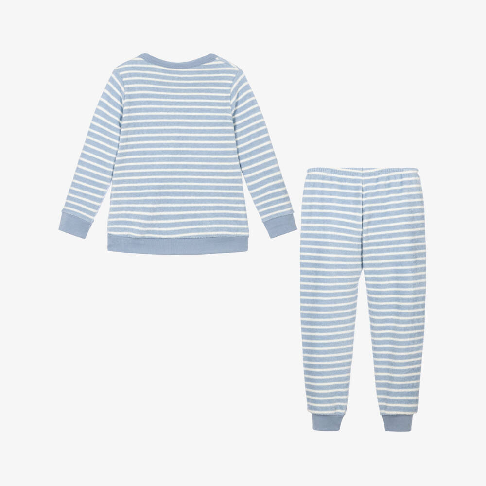 Petit Bateau- Boys Blue Striped Pyjamas | Childrensalon