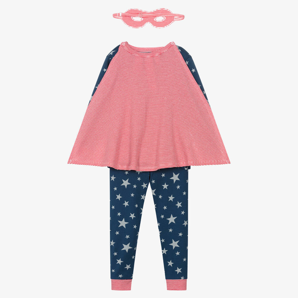 Petit Bateau-Boys Blue Superhero Cotton Pyjamas | Childrensalon