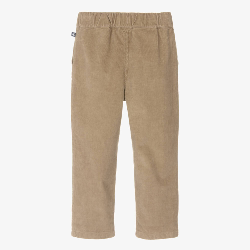 Petit Bateau-Boys Brown Organic Cotton Corduroy Trousers | Childrensalon