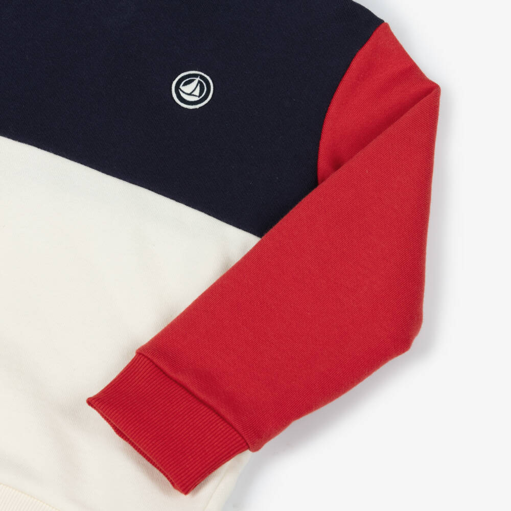 Petit Bateau-Boys Colourblock Cotton Hoodie | Childrensalon
