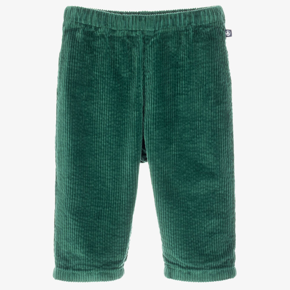 Petit Bateau-Boys Forest Green Corduroy Trousers | Childrensalon