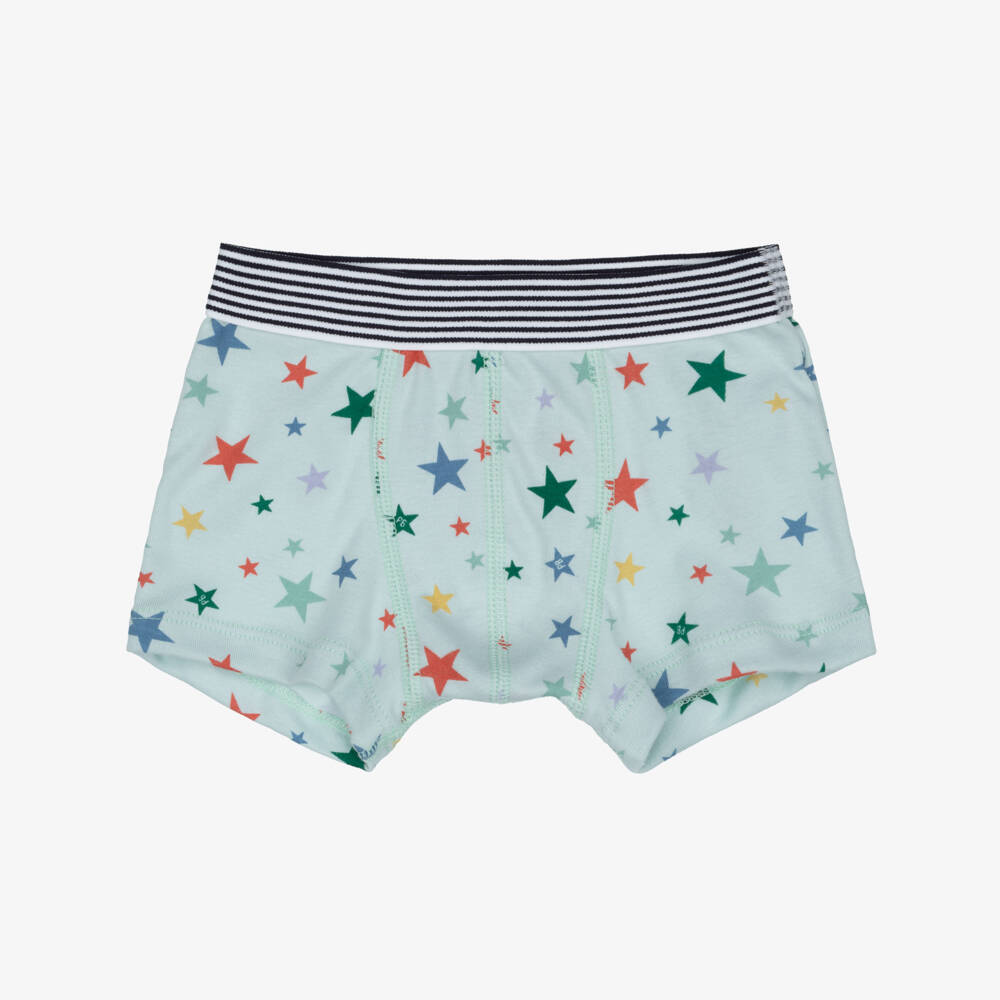 Petit Bateau-Boys Green Cotton Boxer Shorts (5 Pack) | Childrensalon