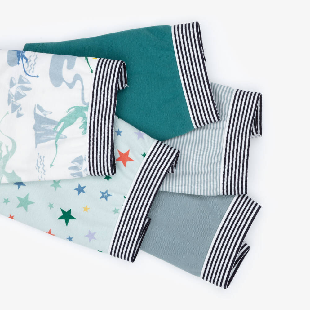 Petit Bateau-Boys Green Cotton Boxer Shorts (5 Pack) | Childrensalon