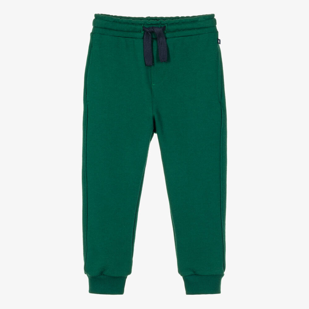 Petit Bateau-Boys Green Organic Cotton Joggers | Childrensalon
