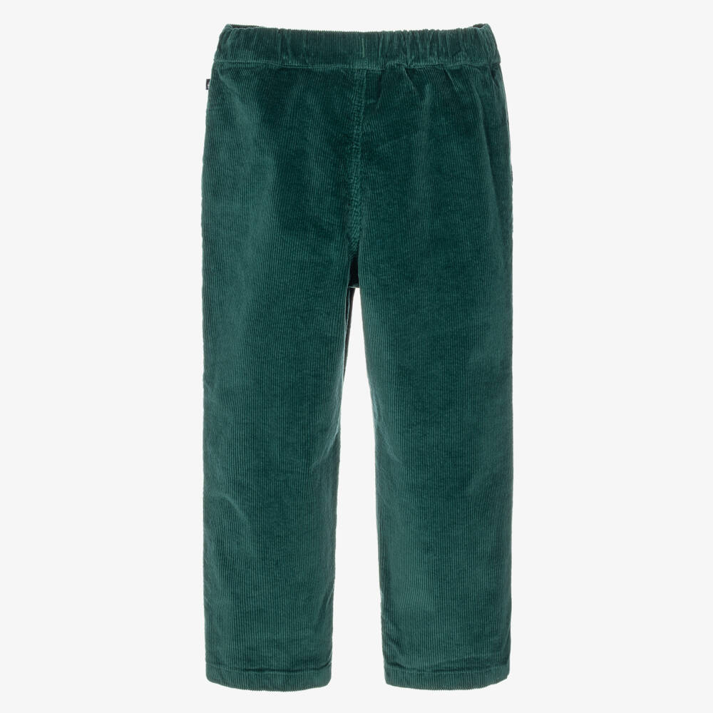Petit Bateau-Boys Green Pull-On Corduroy Trousers | Childrensalon