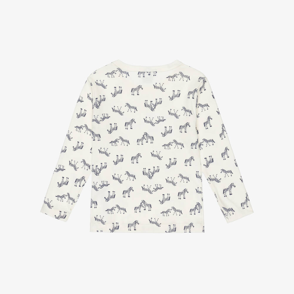 Petit Bateau-Boys Grey & Ivory Zebra Cotton Tops (2 Pack) | Childrensalon