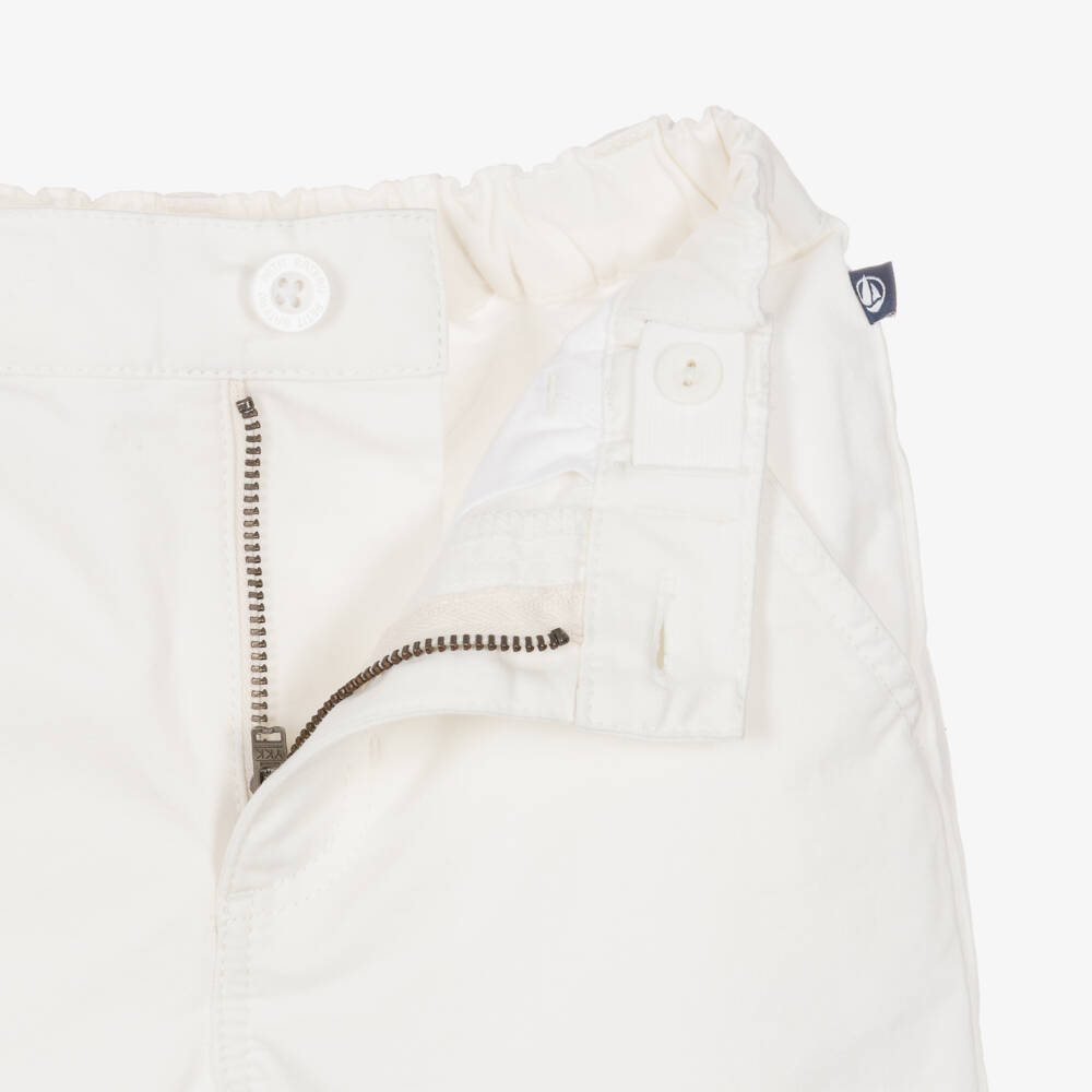Petit Bateau-Boys Ivory Organic Cotton Bermuda Shorts | Childrensalon