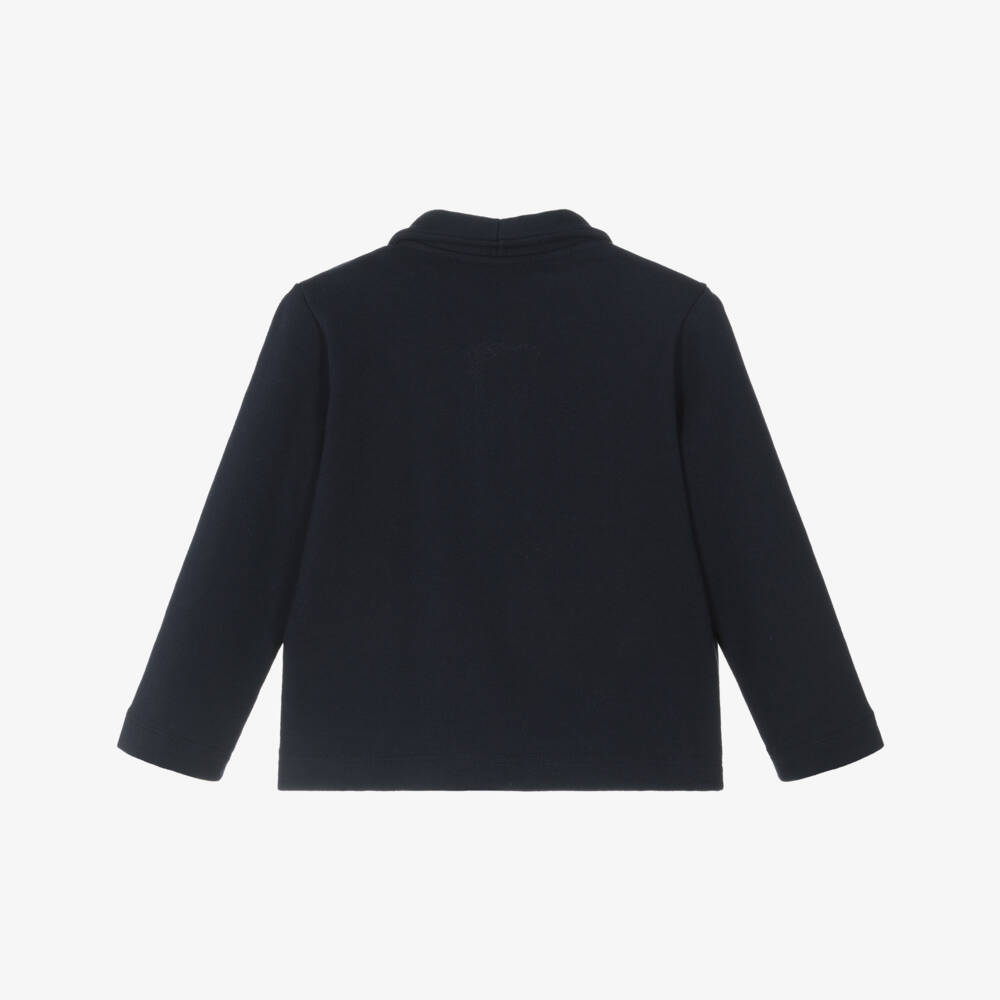 Petit Bateau-Boys Navy Blue Cotton Cardigan | Childrensalon
