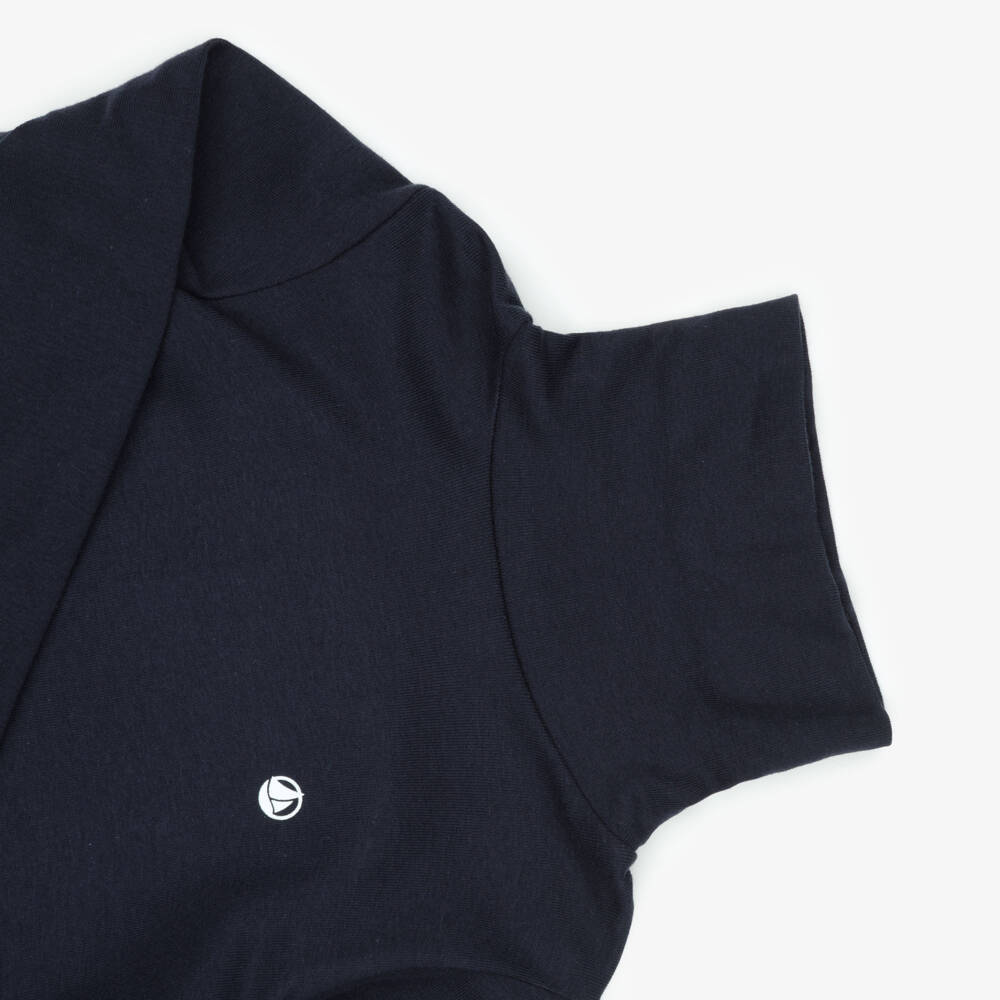 Petit Bateau-Boys Navy Blue Cotton Roll Neck Top | Childrensalon