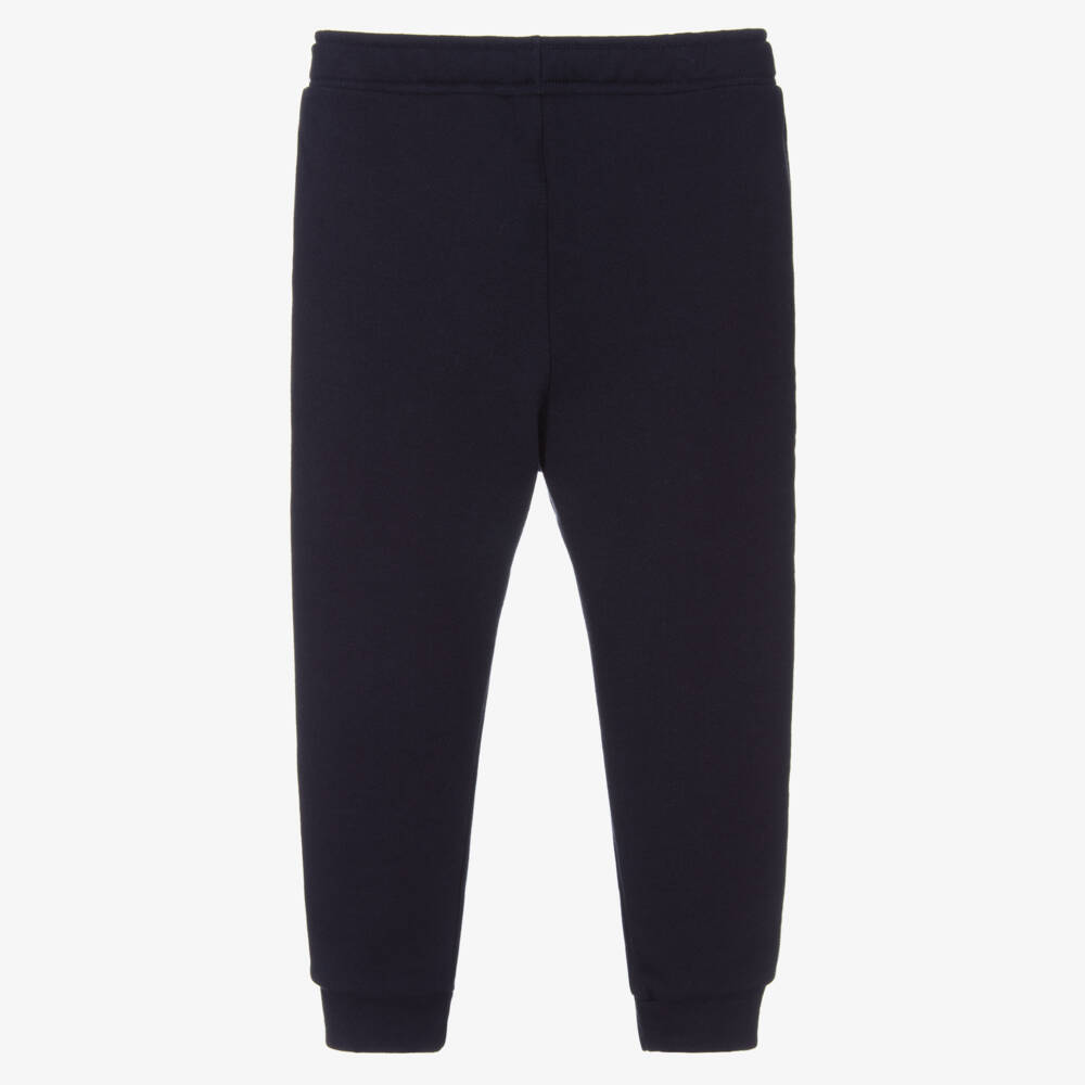Petit Bateau-Boys Navy Blue Organic Cotton Joggers | Childrensalon