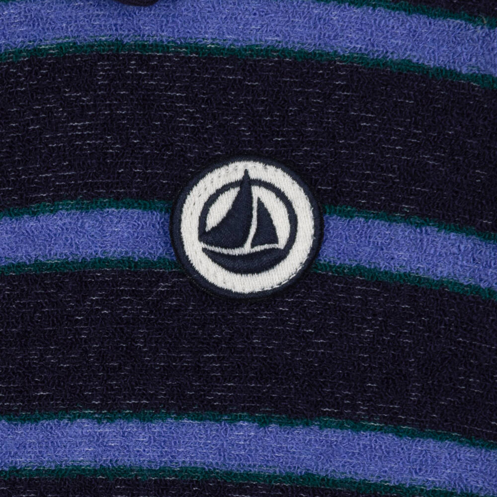 Petit Bateau-Boys Navy Blue Stripe Polo Sweatshirt | Childrensalon