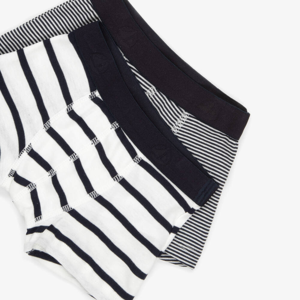 Petit Bateau-Трусы-боксеры из хлопка в сине-белую полоску для мальчиков (2шт.) | Childrensalon