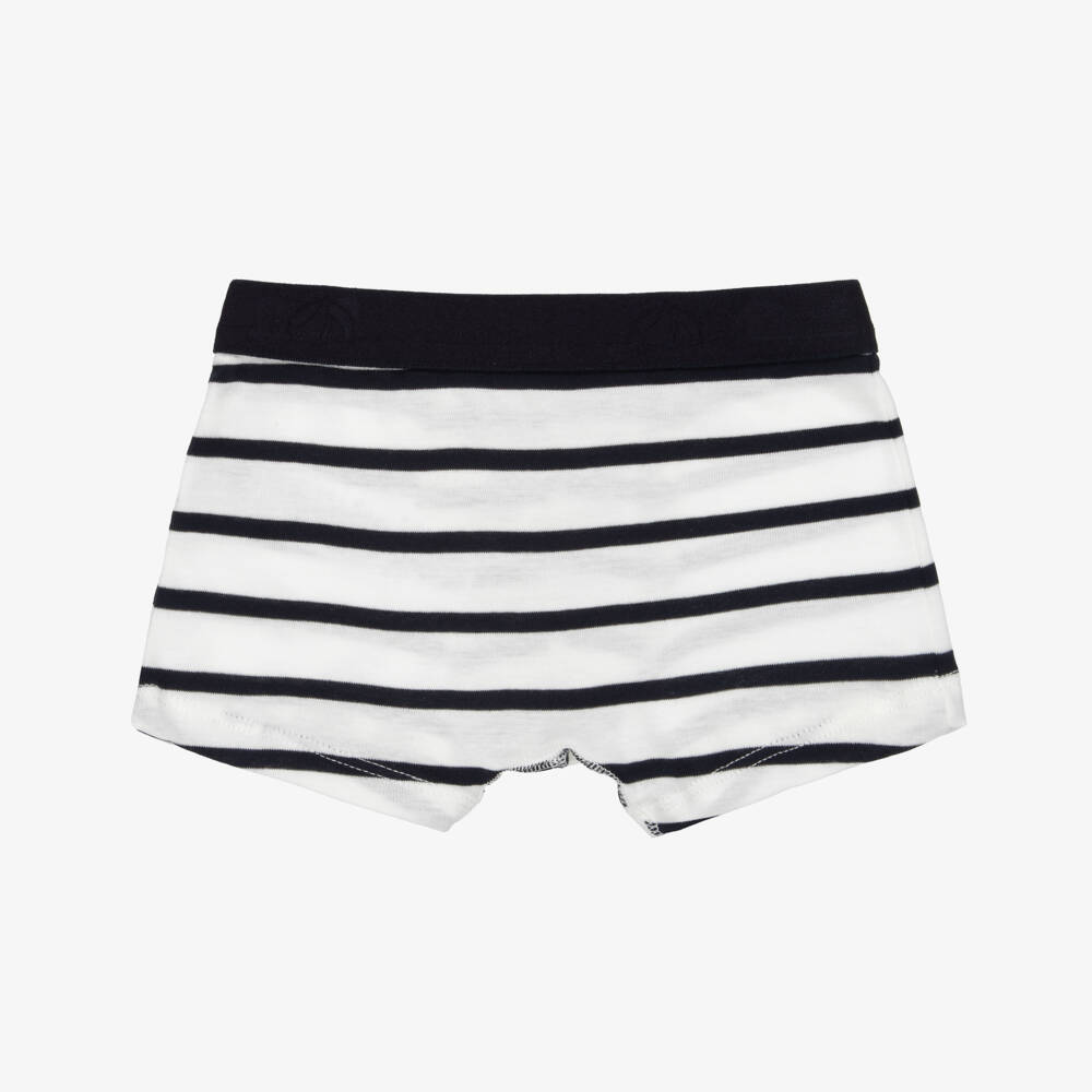 Petit Bateau-Трусы-боксеры из хлопка в сине-белую полоску для мальчиков (2шт.) | Childrensalon