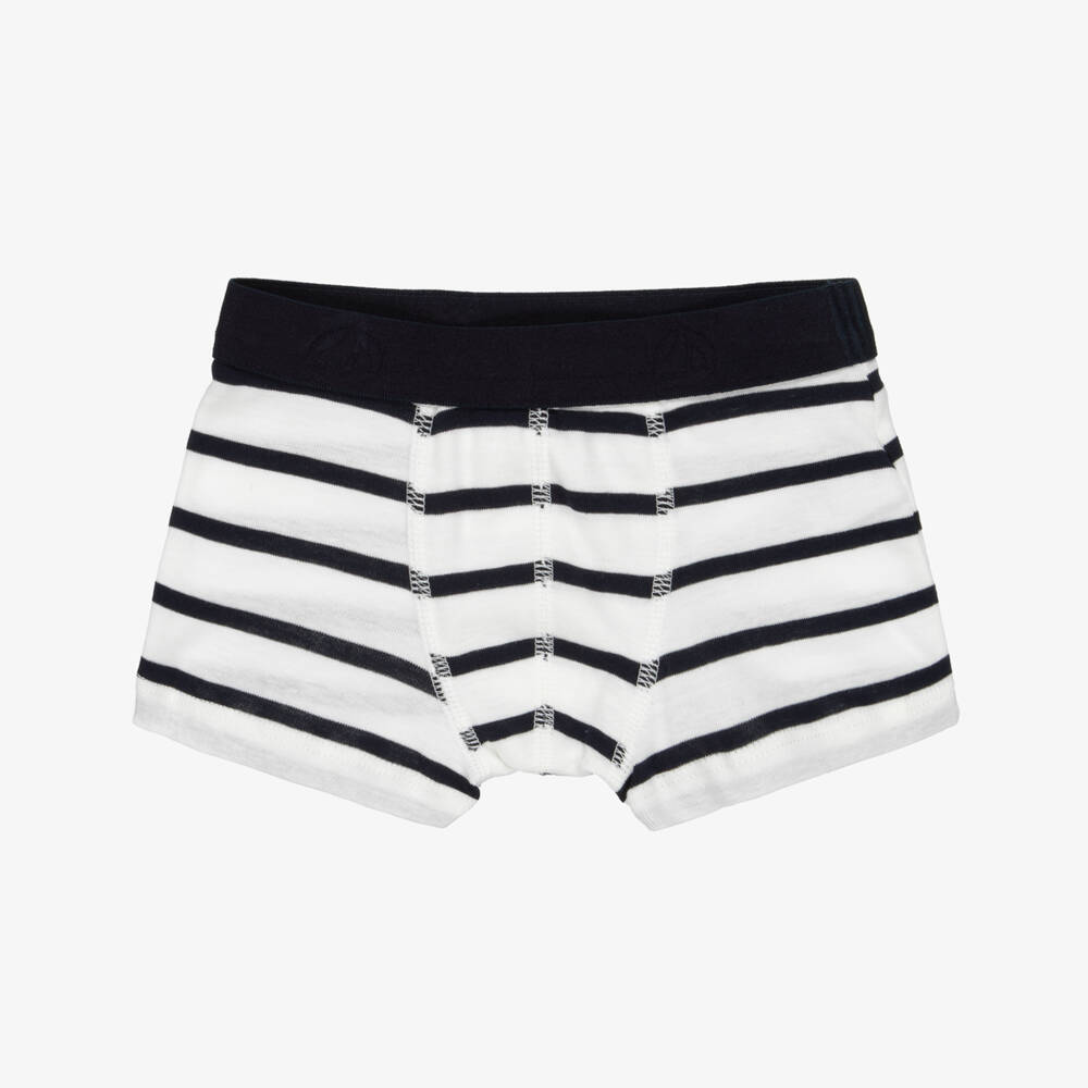 Petit Bateau-Трусы-боксеры из хлопка в сине-белую полоску для мальчиков (2шт.) | Childrensalon
