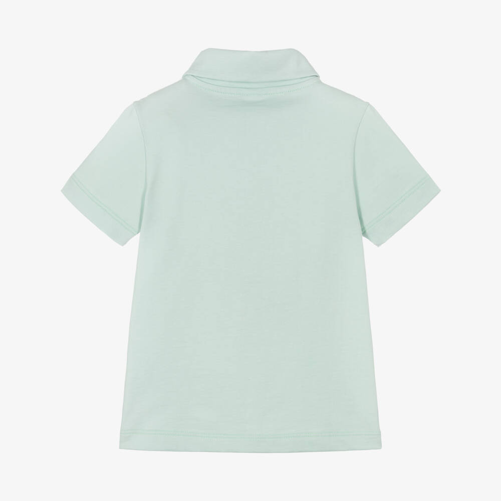 Petit Bateau-Boys Pale Green Short Sleeve Cotton Polo Shirt | Childrensalon