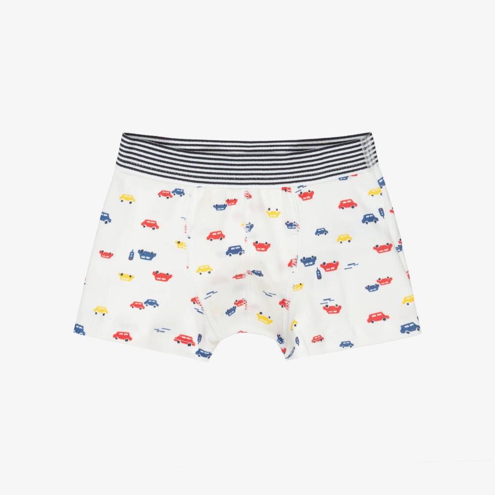 Petit Bateau-Boys Red & Blue Cotton Jersey Boxer Shorts (5 Pack) | Childrensalon