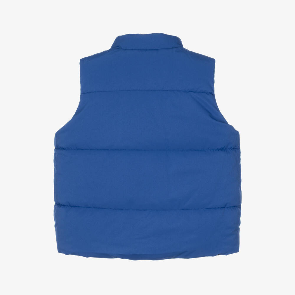 Petit Bateau-Boys Reversible Blue Puffer Gilet | Childrensalon