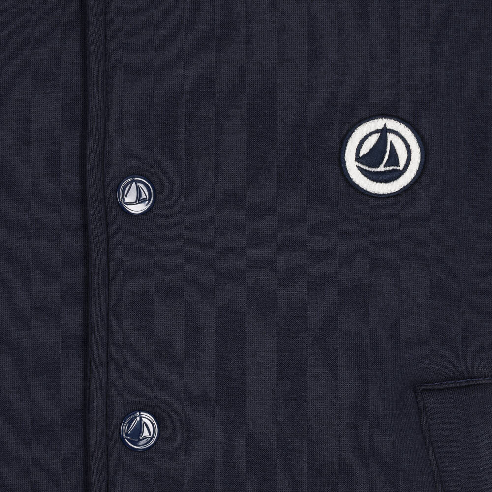 Petit Bateau-Boys Varsity-Style Jacket in Navy Blue | Childrensalon