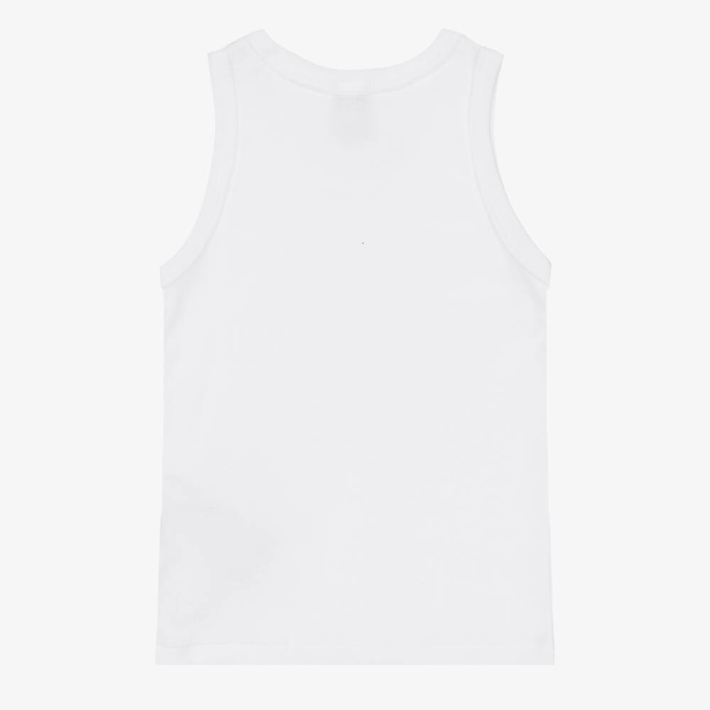 Petit Bateau-Boys White Organic Cotton Sleeveless Vests (2 Pack) | Childrensalon