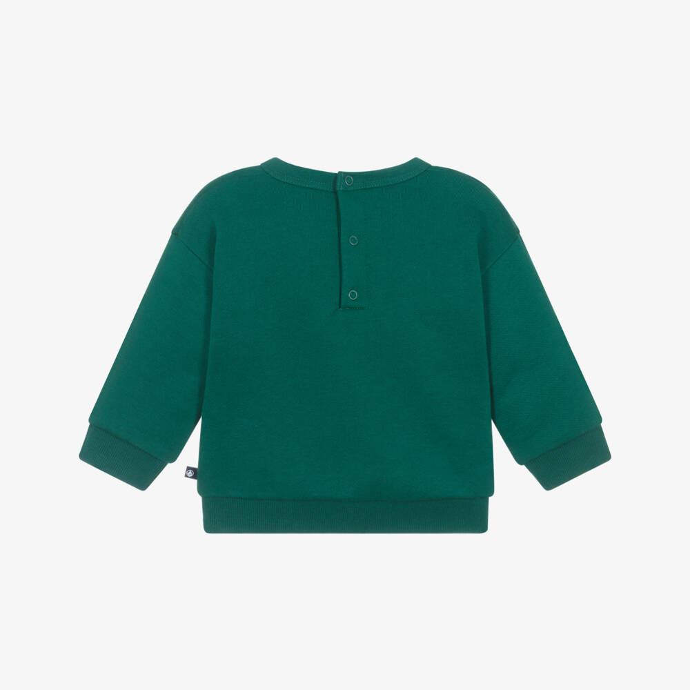 Petit Bateau-Bright Green Organic Cotton Sweatshirt | Childrensalon