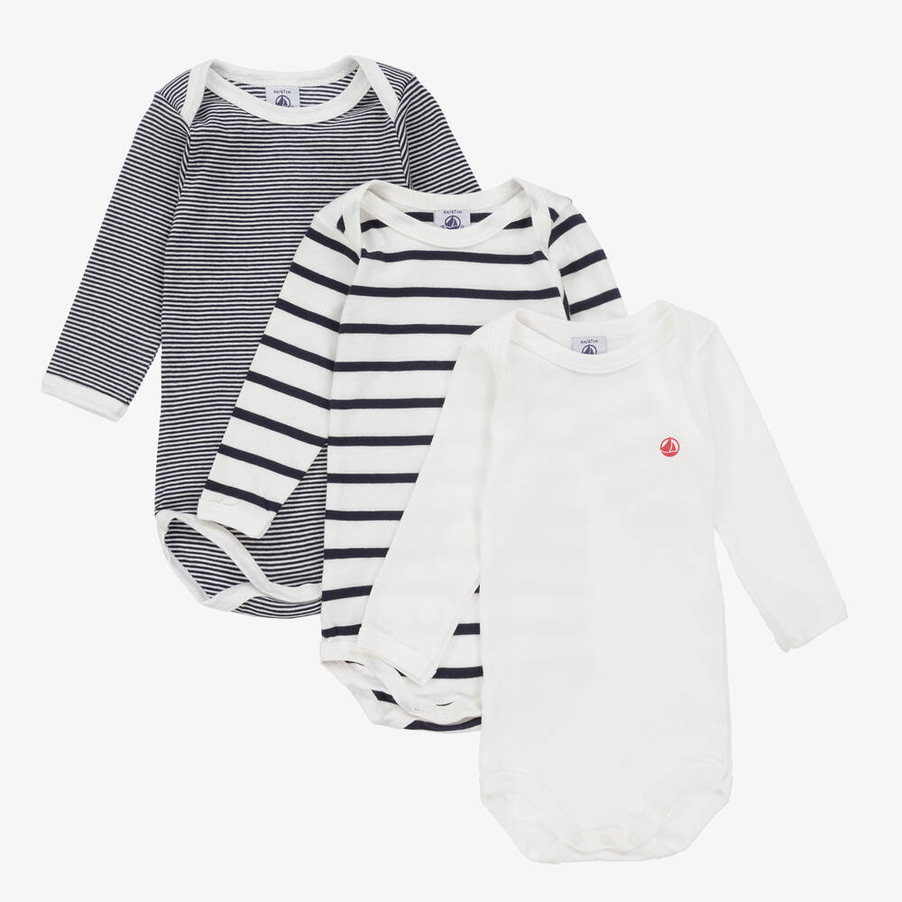Petit Bateau-Cotton Bodyvests (3 Pack) | Childrensalon