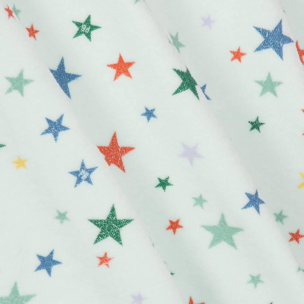 Petit Bateau-Cyan Blue Cotton Velour Pyjamas with Star Print | Childrensalon