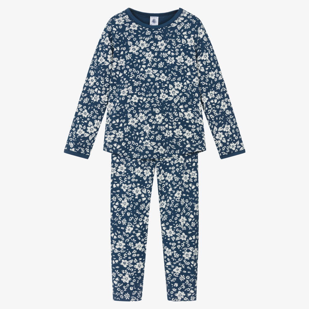 PETIT BATEAU Floral printed velour pajamas