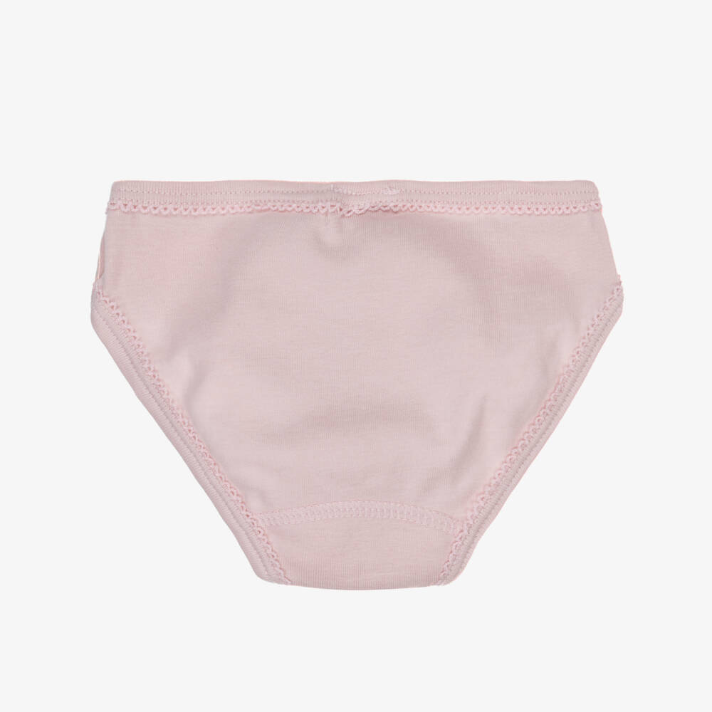 Petit Bateau-Girls Blue, Pink & White Floral Cotton Knickers (3 Pack) | Childrensalon
