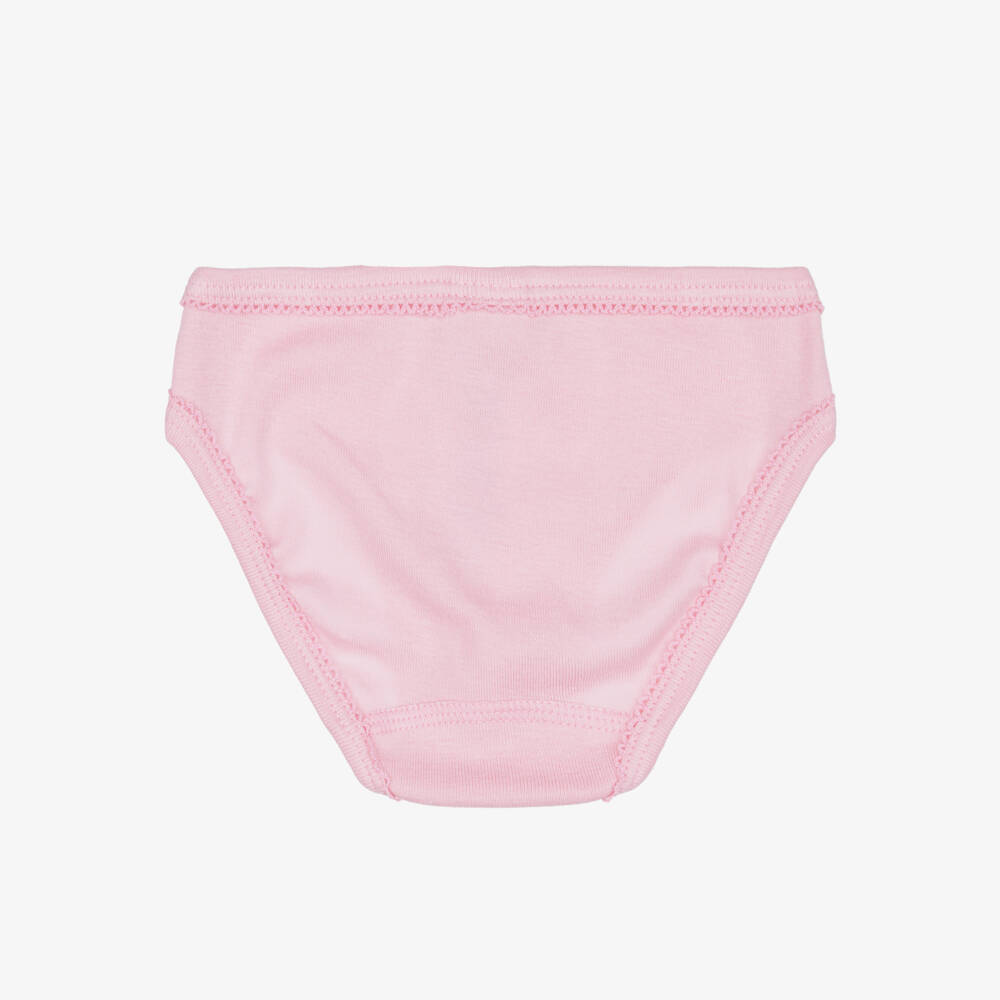 Petit Bateau-Girls Ivory & Pink Cotton Knickers (7 Pack) | Childrensalon