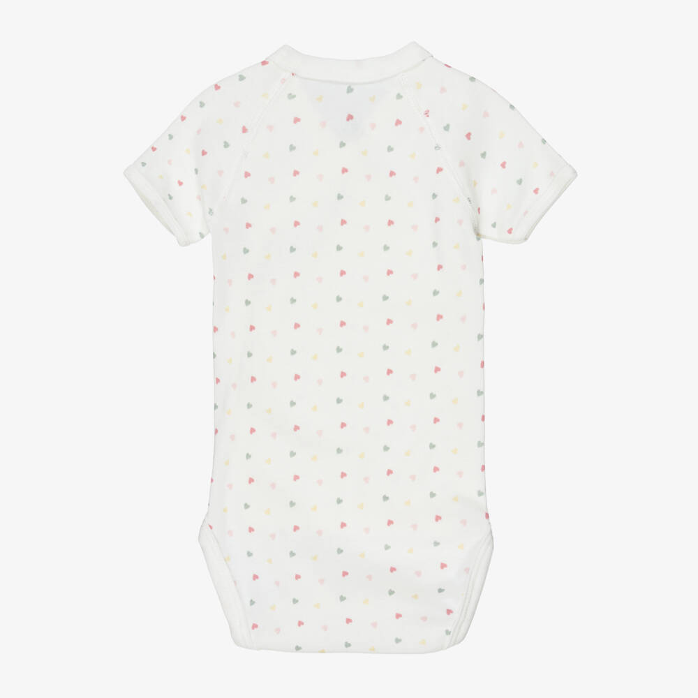 Petit Bateau-Girls Ivory & Pink Cotton Wrap-Over Bodyvests (3 Pack) | Childrensalon