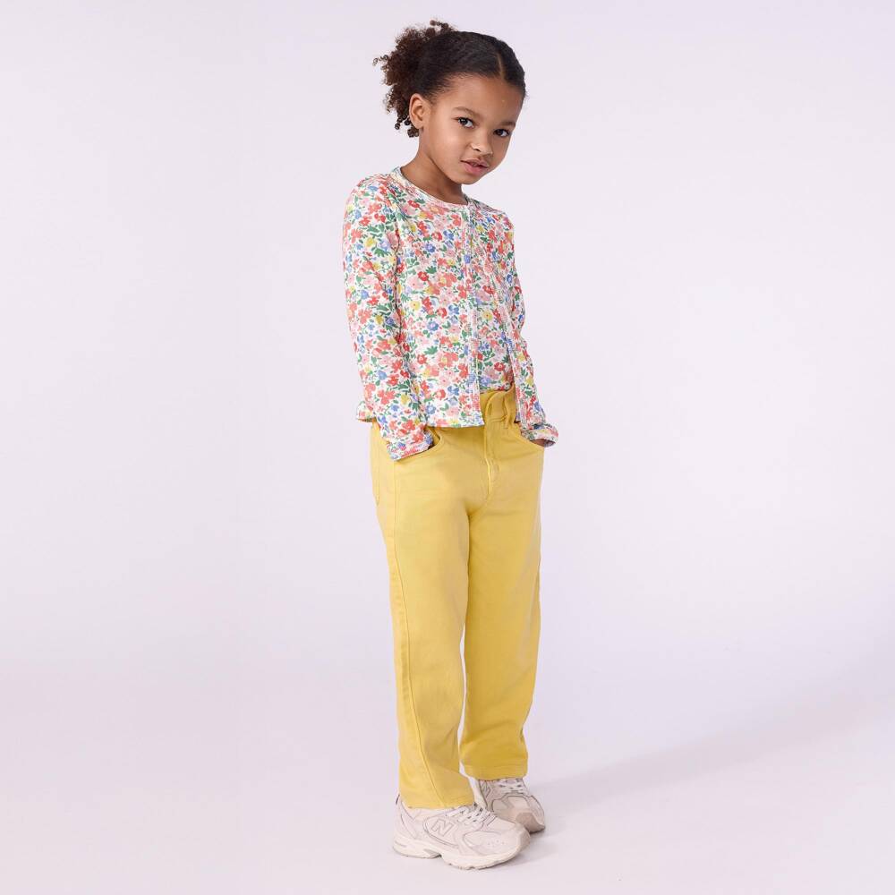 Petit Bateau-كارديغان قطن بنقشة ورود متعددة الألوان للبنات | Childrensalon