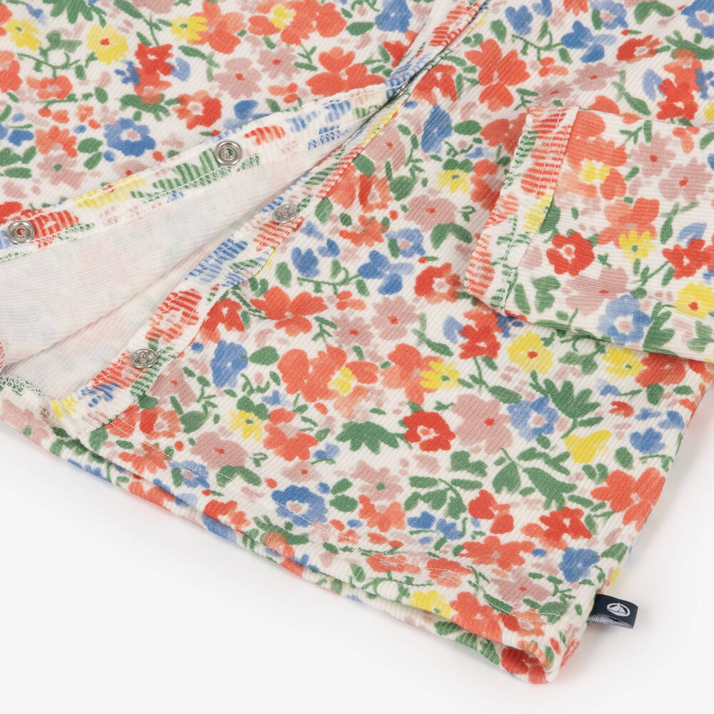 Petit Bateau-Girls Multicolour Floral Cotton Cardigan | Childrensalon