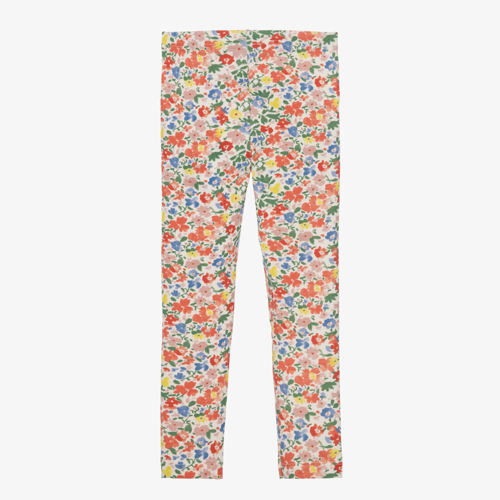 Petit Bateau-Girls Multicolour Floral Cotton Leggings | Childrensalon