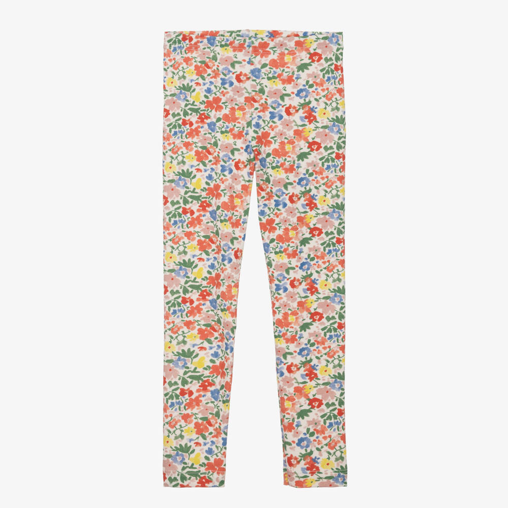 Petit Bateau-Girls Multicolour Floral Cotton Leggings | Childrensalon