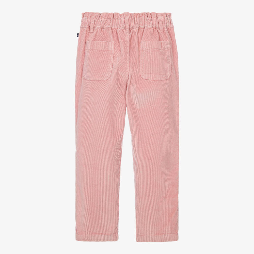 Petit Bateau-Girls Pink Cotton Corduroy Trousers | Childrensalon