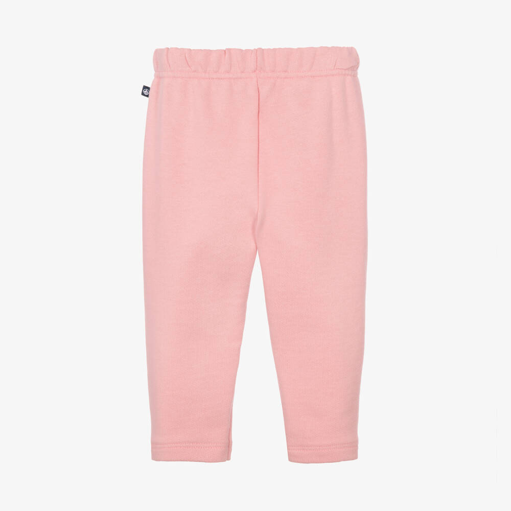 Petit Bateau-Girls Pink Cotton Joggers | Childrensalon