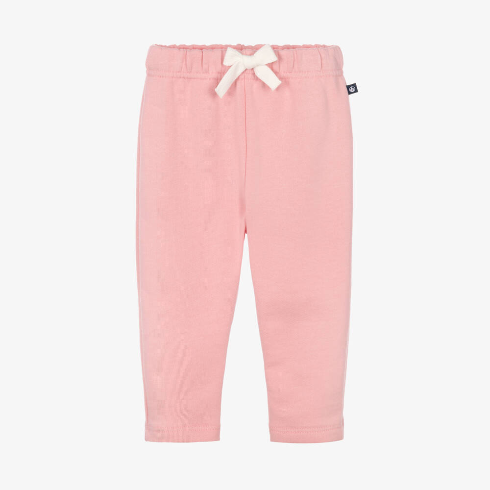 Petit Bateau-Girls Pink Cotton Joggers | Childrensalon