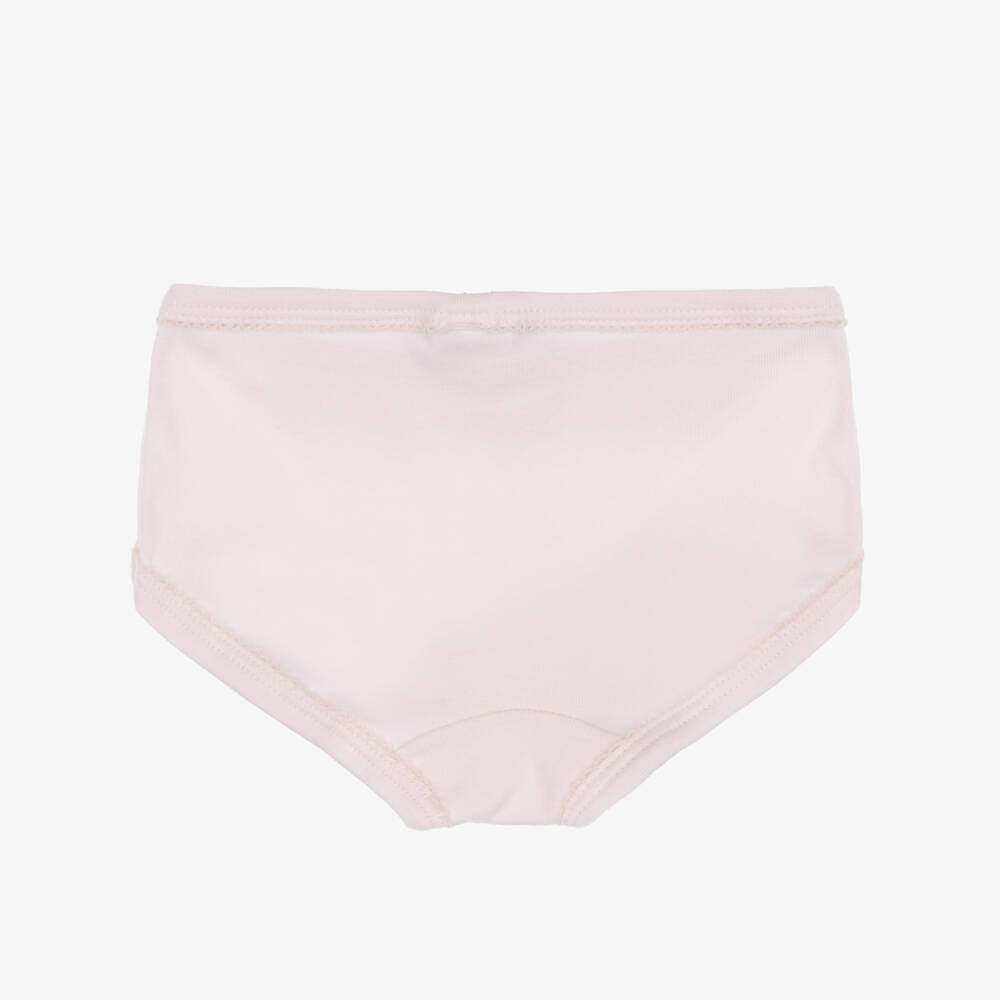 Petit Bateau-Girls Pink & Green Cotton Knickers (3 Pack) | Childrensalon