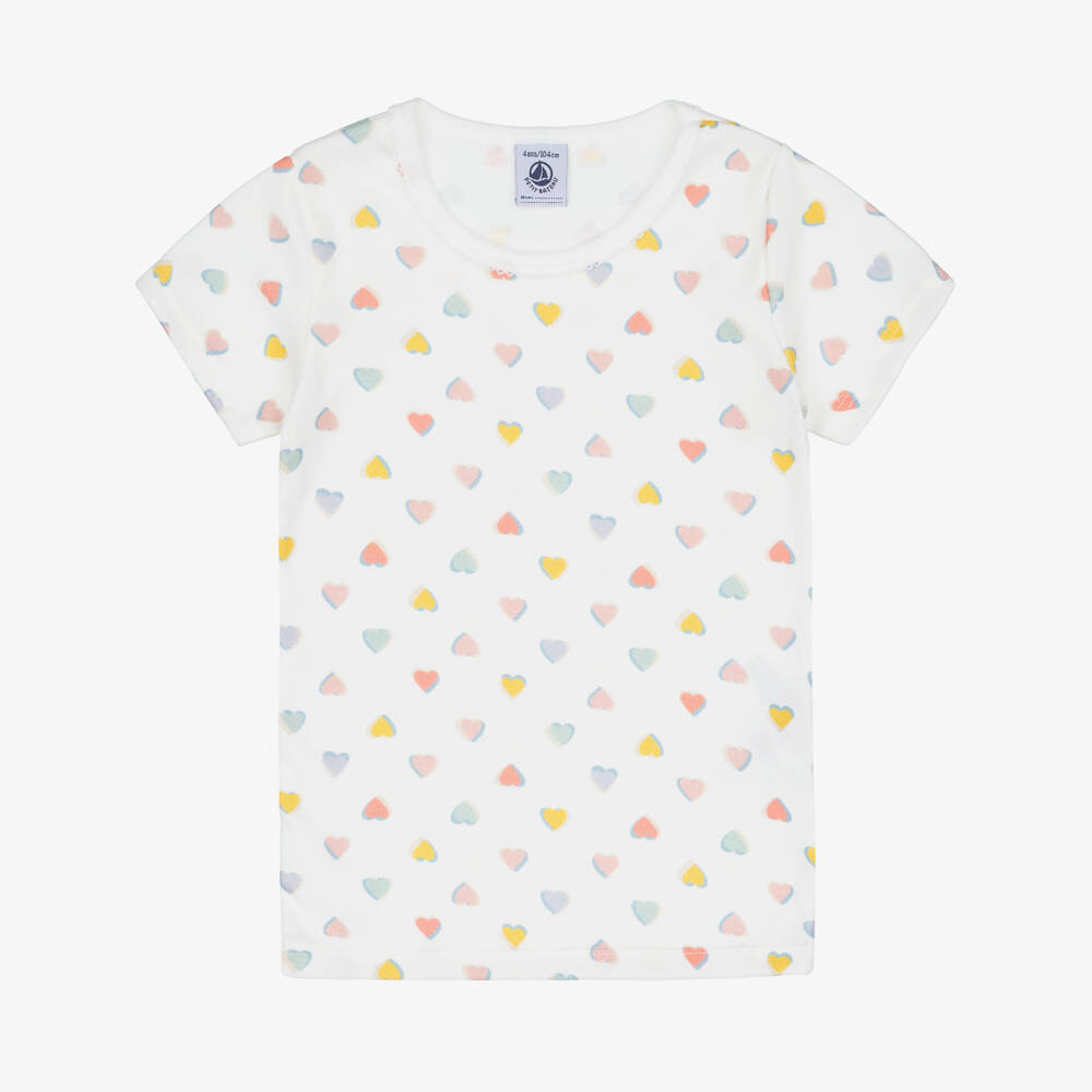 Petit Bateau-Girls Pink & Green Cotton Tops (3 Pack) | Childrensalon