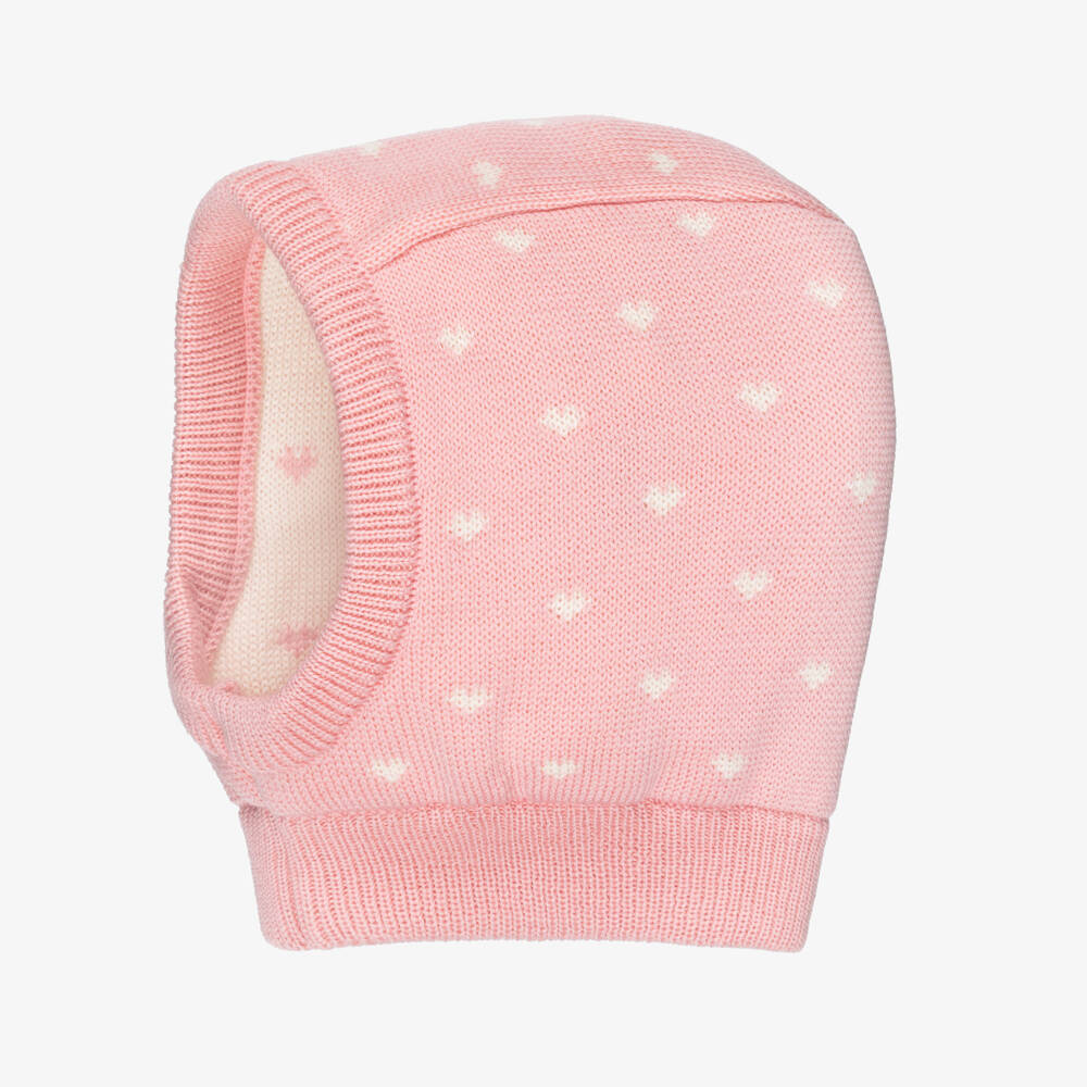 Petit Bateau-بالاكلافا بنقشة قلوب قطن وصوف لون زهري للبنات | Childrensalon