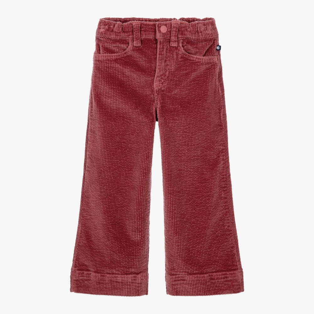 Petit Bateau-Girls Plum Pink Corduroy Trousers | Childrensalon