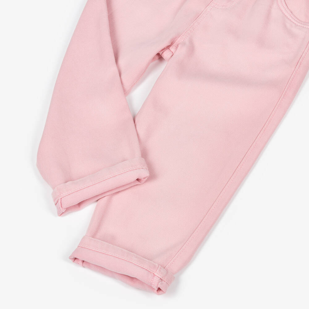 Petit Bateau-Girls Rose Pink Twill Trousers | Childrensalon