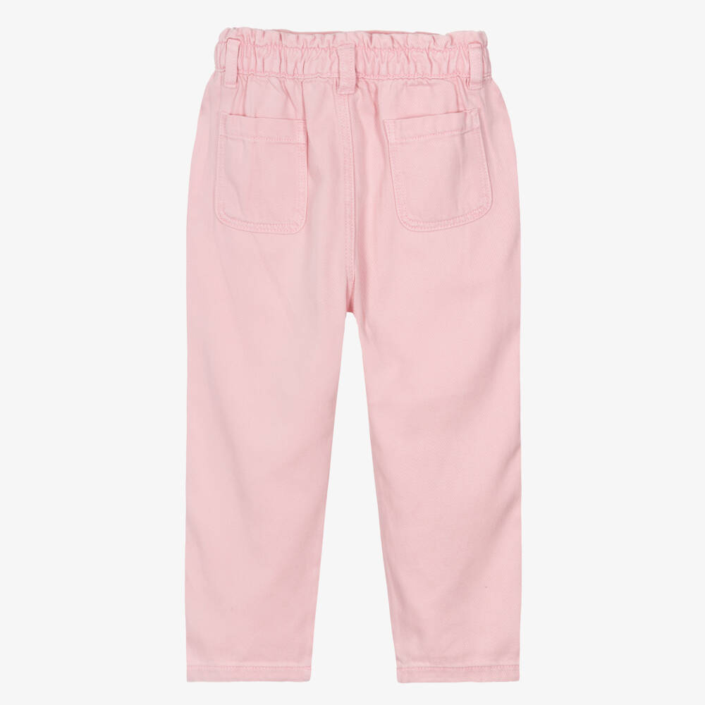 Petit Bateau-Girls Rose Pink Twill Trousers | Childrensalon