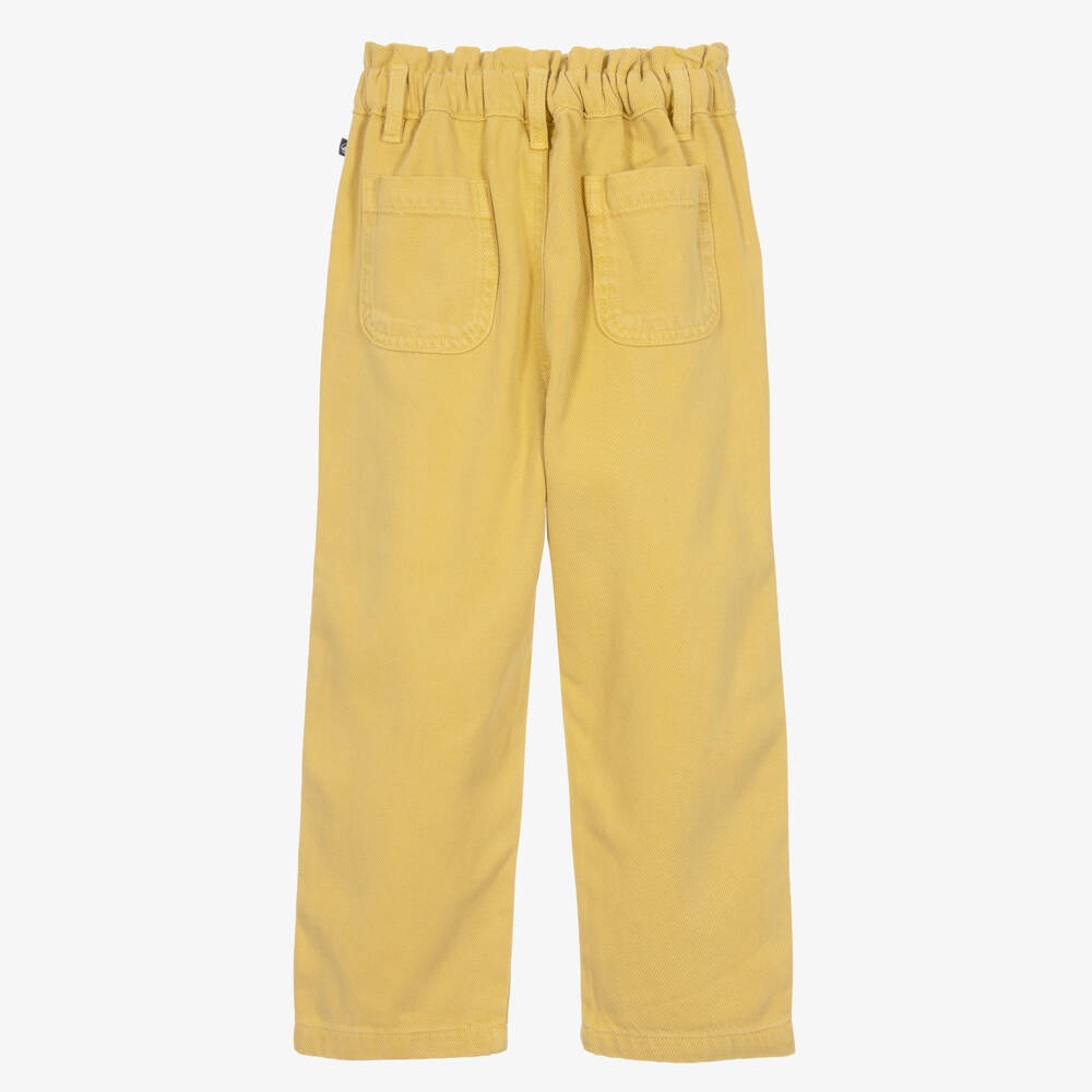 Petit Bateau-Girls Yellow Twill Trousers | Childrensalon