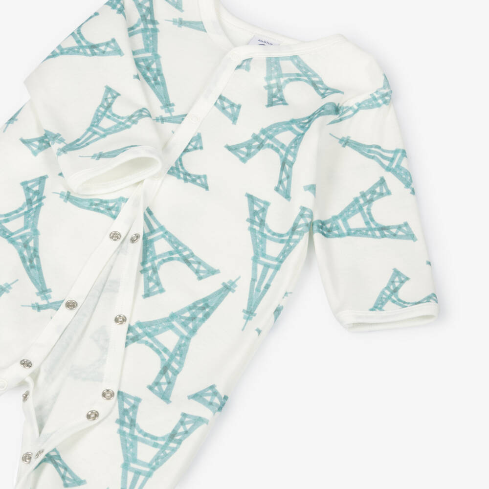 Petit Bateau-أفارول بيبي غرو بطبعة برج إيفل لون عاجي | Childrensalon