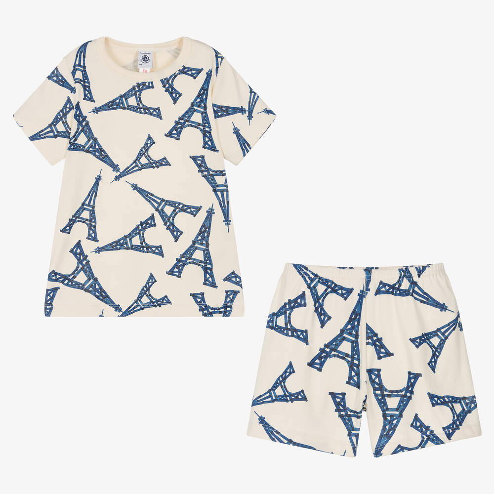 Petit Bateau-Ivory Cotton Eiffel Tower Pyjamas | Childrensalon