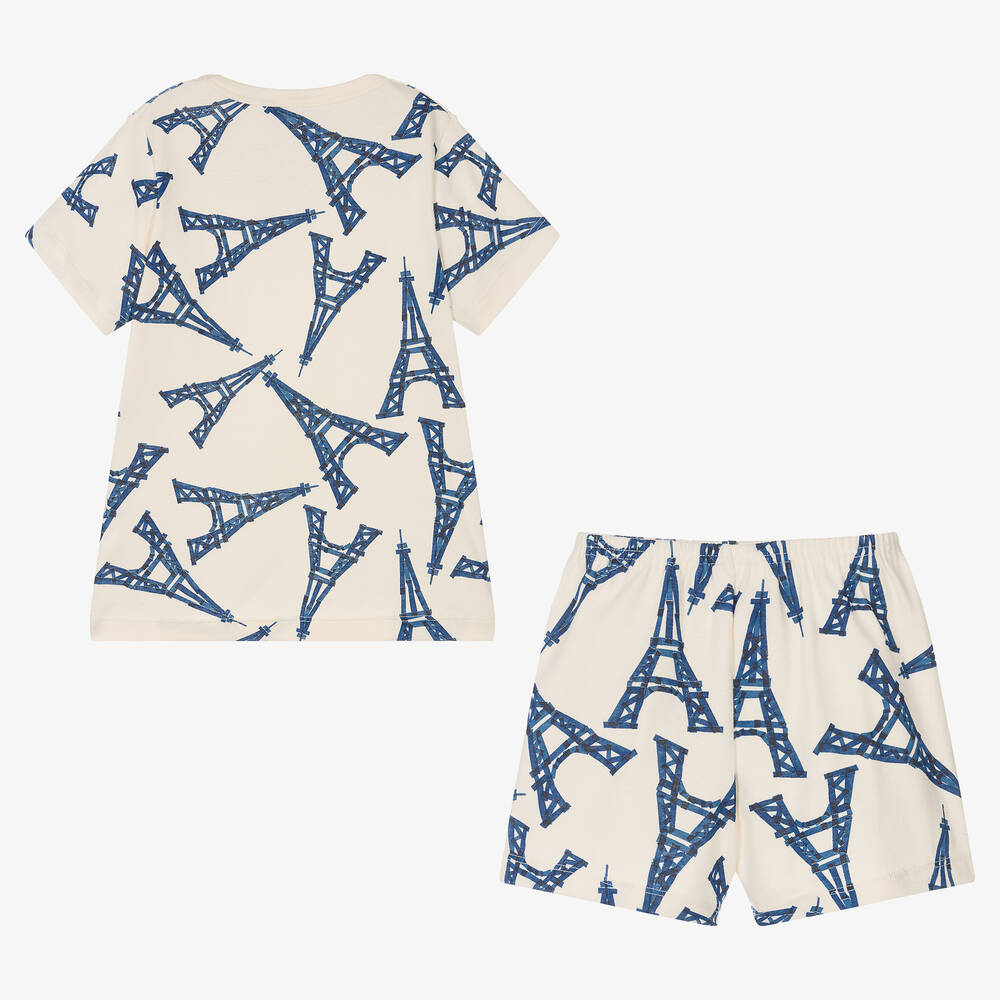 Petit Bateau-Ivory Cotton Eiffel Tower Pyjamas | Childrensalon