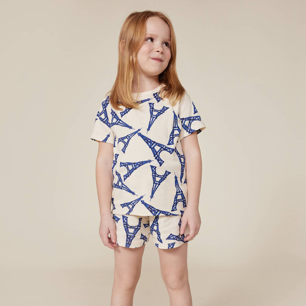 Petit Bateau-Ivory Cotton Eiffel Tower Pyjamas | Childrensalon